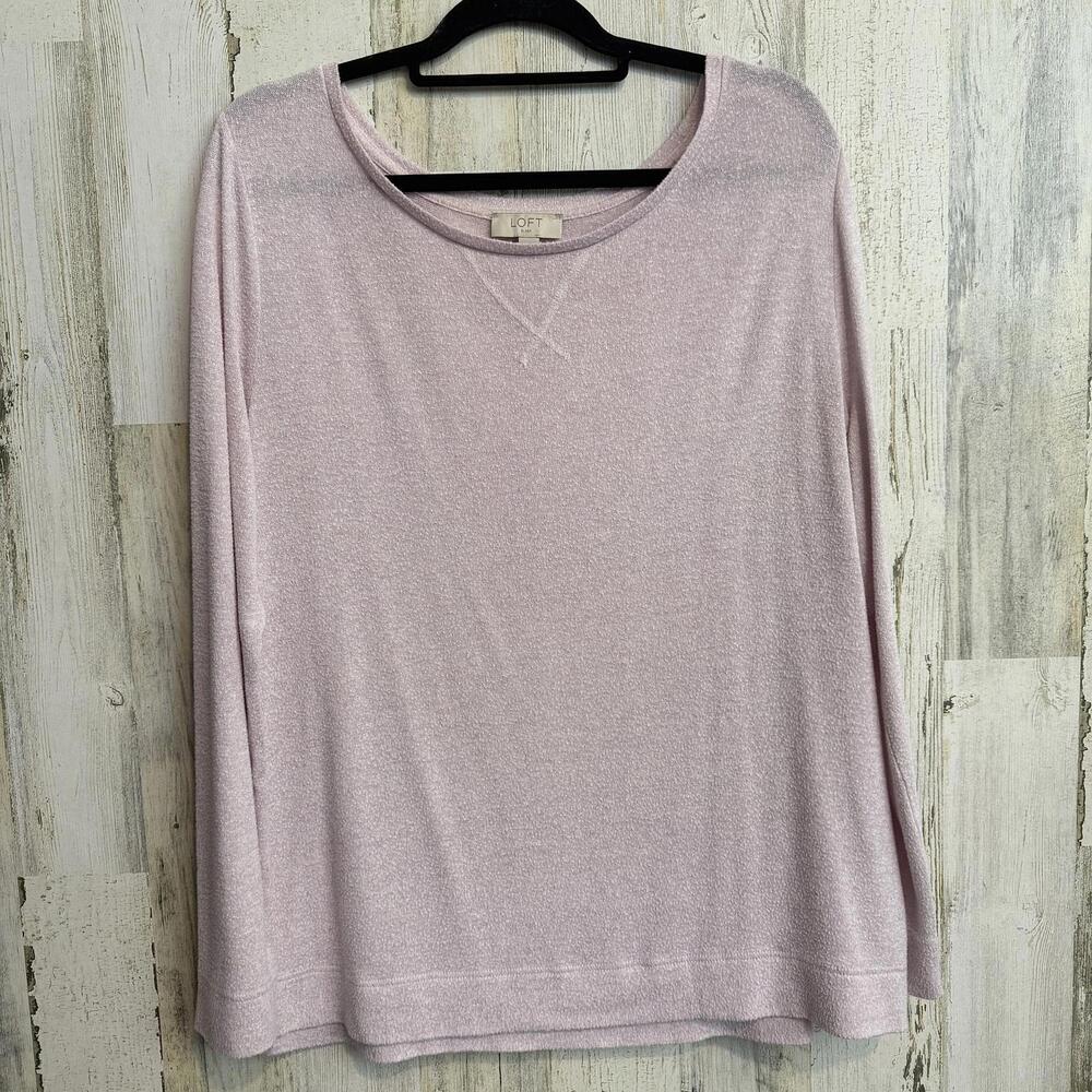 LOFT Women's XL Long Sleeve Casual Light Pink Top Lightweight Casual
